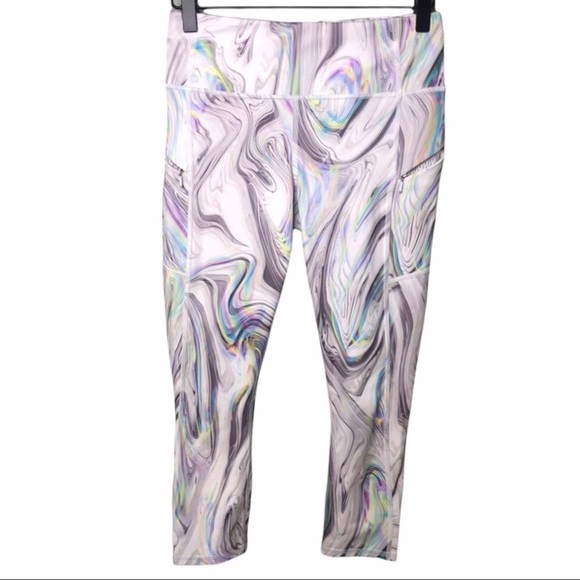 Athleta Contender Opal Capri Powerlift Leggings Size XS Pastel Pattern - Picture 4 of 12